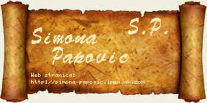 Simona Papović vizit kartica
